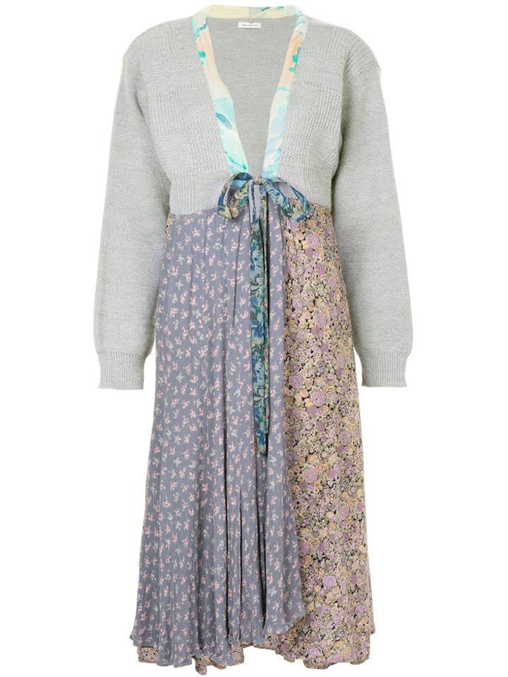 Yeah Right! Patchwork Long-line Cardigan - Grey
