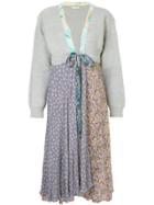 Yeah Right! Patchwork Long-line Cardigan - Grey