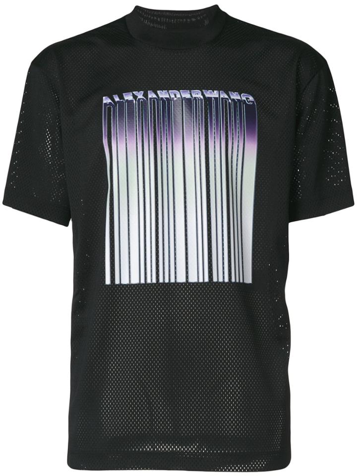Alexander Wang Welded Barcode Mesh T-shirt - Black