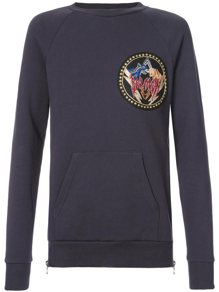 Balmain Logo Patch Sweatshirt - Pink & Purple