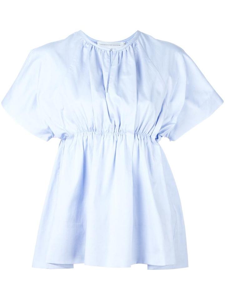 Victoria Victoria Beckham Shrinked Blouse, Women's, Size: 6, Blue, Cotton/polyamide/spandex/elastane