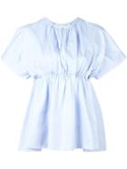 Victoria Victoria Beckham Shrinked Blouse, Women's, Size: 6, Blue, Cotton/polyamide/spandex/elastane