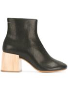 Mm6 Maison Margiela Wood Heel Boots - Black