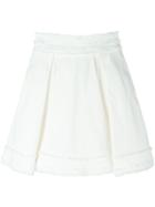 Alexander Mcqueen Pleated A-line Skirt, Women's, Size: 40, White, Cotton