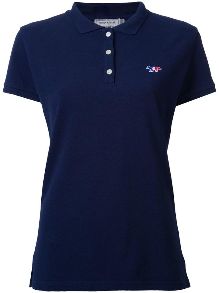 Maison Kitsuné Tricolour Fox Polo Shirt - Blue