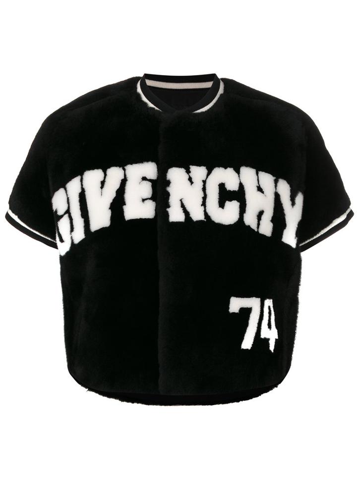 Givenchy - Cropped Logo Jacket - Women - Cotton/lamb Skin/polyamide/beaver Fur - 36, Black, Cotton/lamb Skin/polyamide/beaver Fur