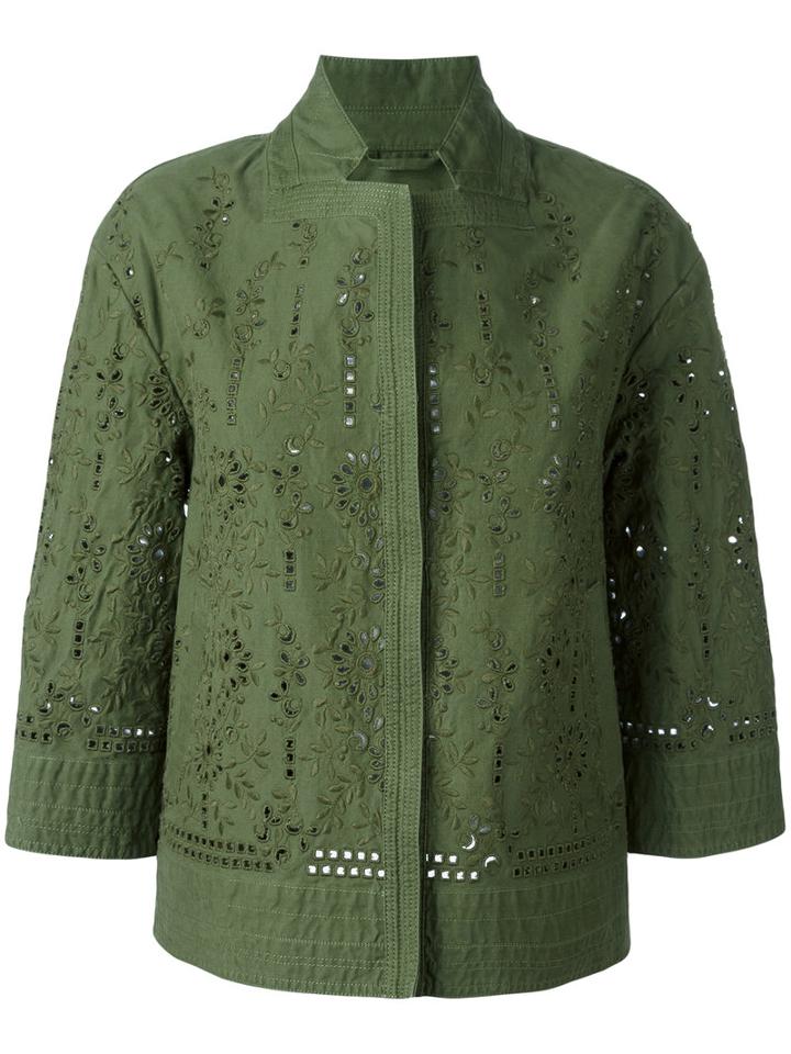 Ermanno Scervino Cut-out Lightweight Jacket, Women's, Size: 42, Green, Cotton