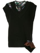 Kolor Knitted Lace Insert Top - Black
