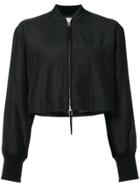 T By Alexander Wang Cropped Bomber Jacket - Black