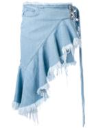 Marques'almeida - Asymmetric Denim Skirt - Women - Cotton - 10, Blue, Cotton