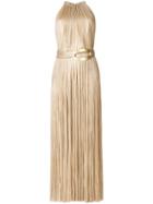 Maria Lucia Hohan Pleated Belted Evening Dress - Metallic
