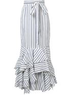 Milly Striped Peplum Skirt - White