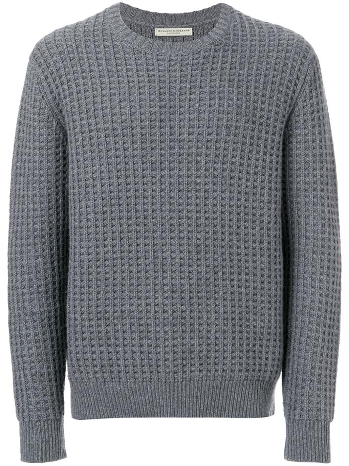 Holland & Holland Honeycomb Cashmere Jumper - Grey