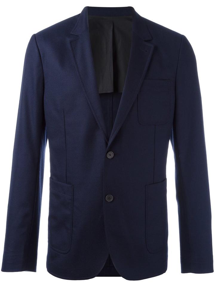 Ami Alexandre Mattiussi Half Lined 2 Button Jacket, Men's, Size: 48, Blue, Wool