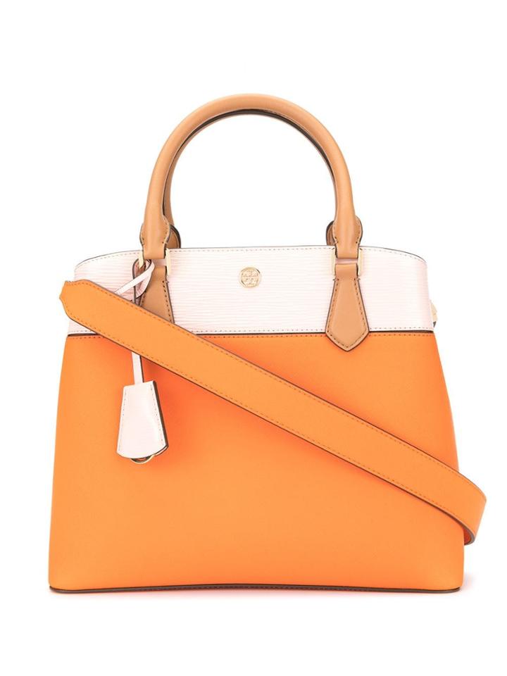 Tory Burch Robinson Colour Block Tote Bag - Orange