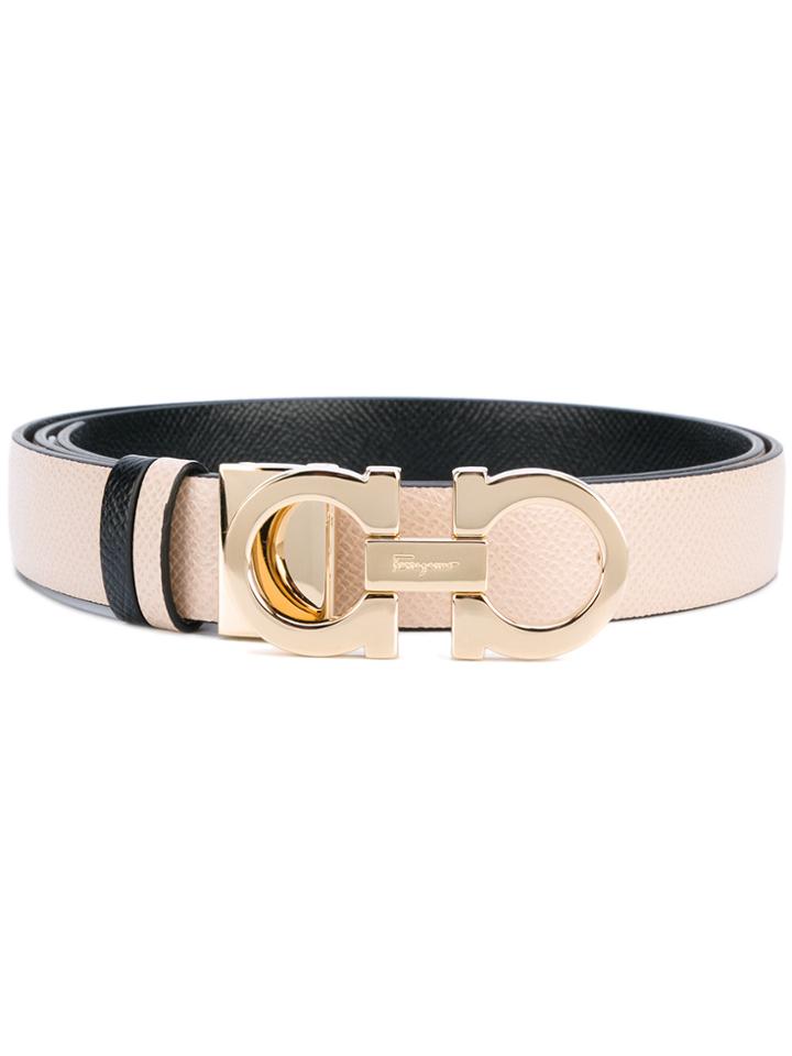 Salvatore Ferragamo Double Gancio Reversible Belt - Nude & Neutrals