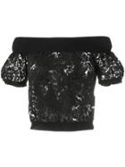 Valentino Off The Shoulder Lace Top - Black