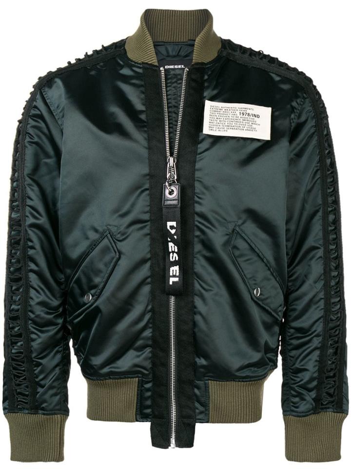 Diesel Ribbed Sleeve Bomber - Green