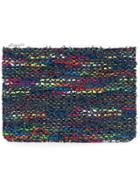 Coohem Knit Tweed Pouch - Blue