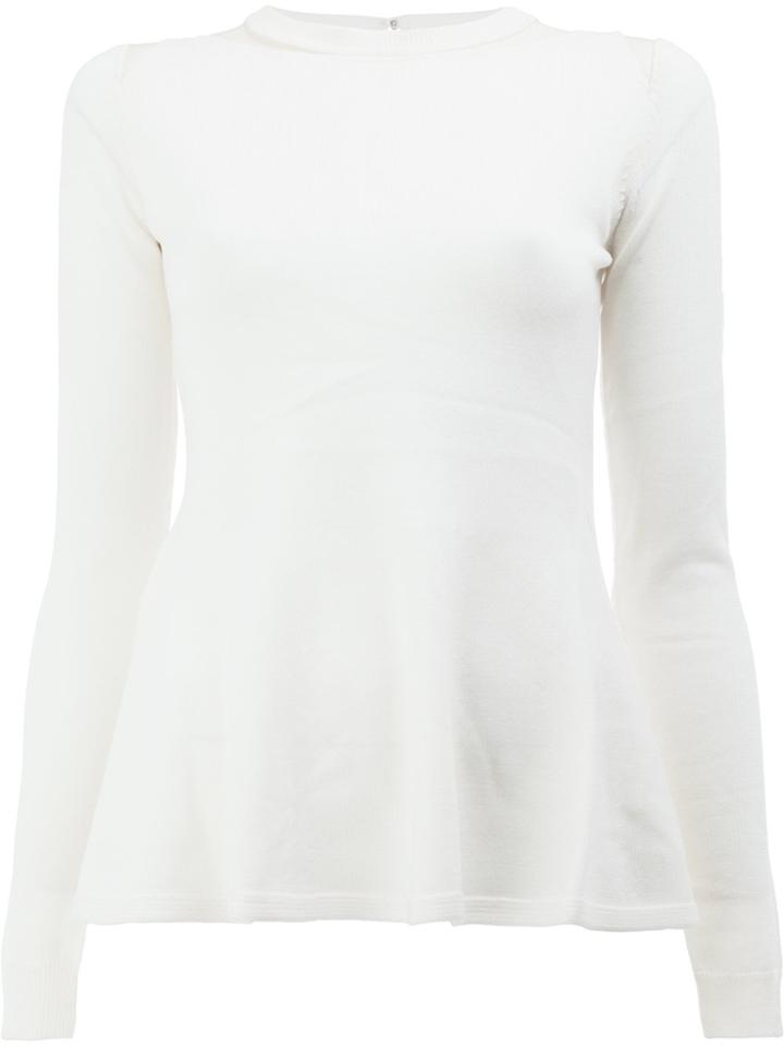 Oscar De La Renta Slim-fit Knitted Top - White