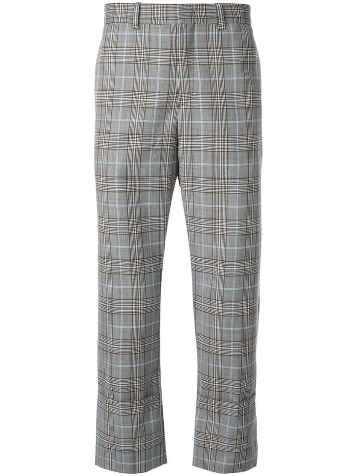 Wooyoungmi Check Cropped Trousers - Multicolour