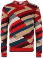 Salvatore Ferragamo Stripped Jumper, Men's, Size: Medium, Red, Cashmere/wool