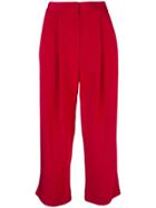 Adam Lippes Pleat Front Culottes - Red