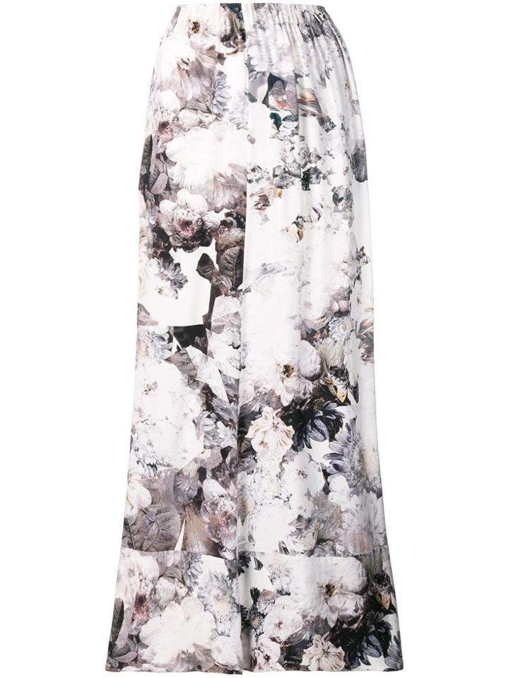 A.f.vandevorst Floral Flared Maxi Skirt - White