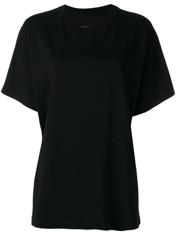 Mm6 Maison Margiela - Back Floral Print T-shirt - Women - Cotton - Xs, Black, Cotton