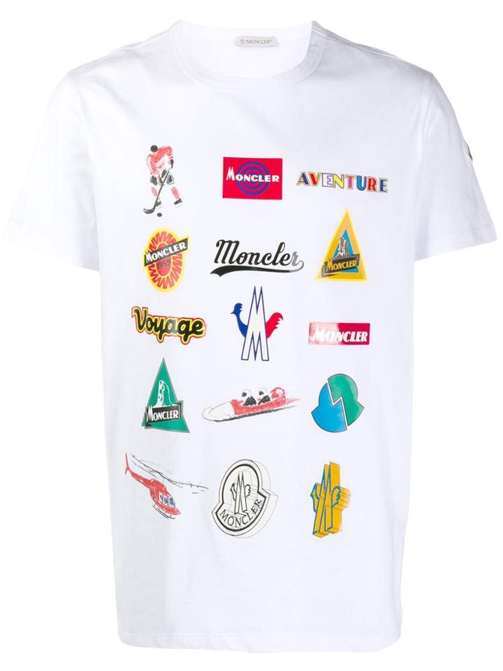 Moncler Multi Logos Print T-shirt - White