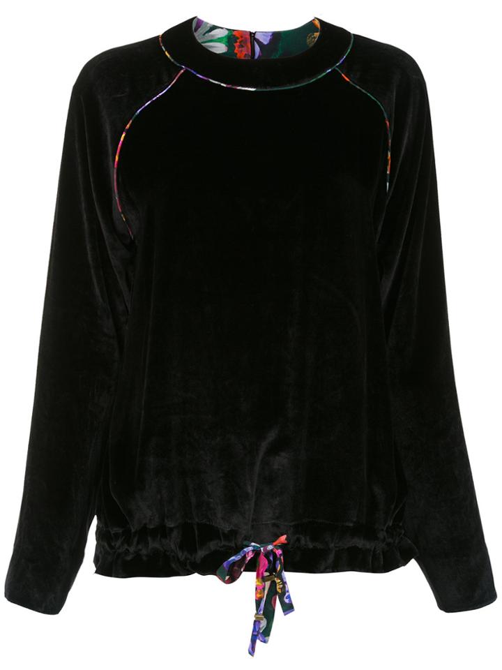 Sissa Silk-blend Long Sleeves Blouse - Black