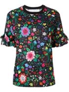 Victoria Victoria Beckham Floral Print Ruffle Sleeve Blouse