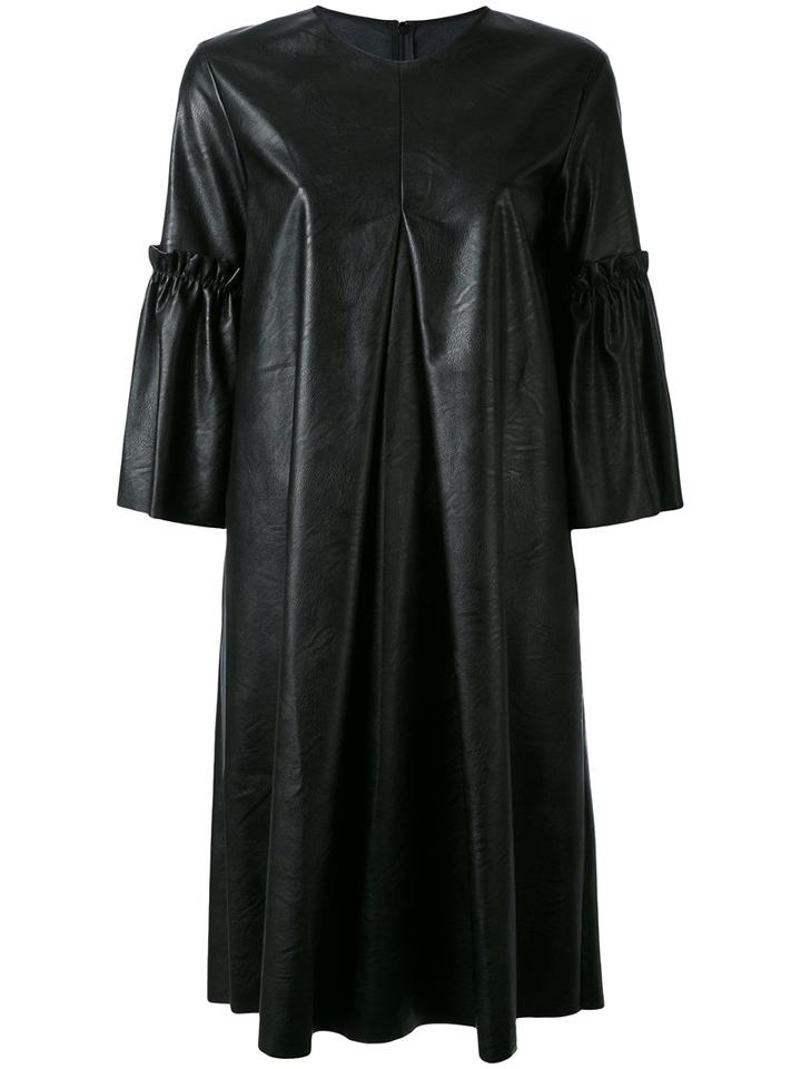 Mm6 Maison Margiela - Shift Midi Dress - Women - Polyurethane/viscose - 40, Black, Polyurethane/viscose