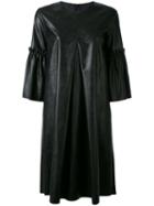 Mm6 Maison Margiela - Shift Midi Dress - Women - Polyurethane/viscose - 40, Black, Polyurethane/viscose