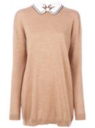 No21 Collar Knitted Sweater - Nude & Neutrals