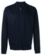 Harris Wharf London Zipped Bomber Jacket, Men's, Size: 50, Blue, Virgin Wool