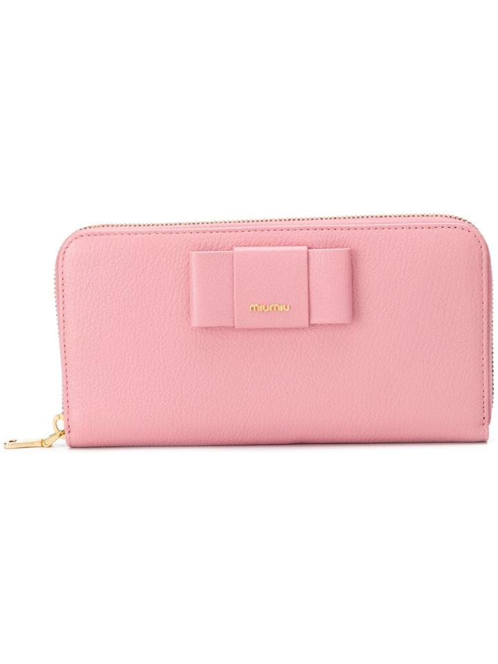 Miu Miu Bow Continental Wallet - Pink