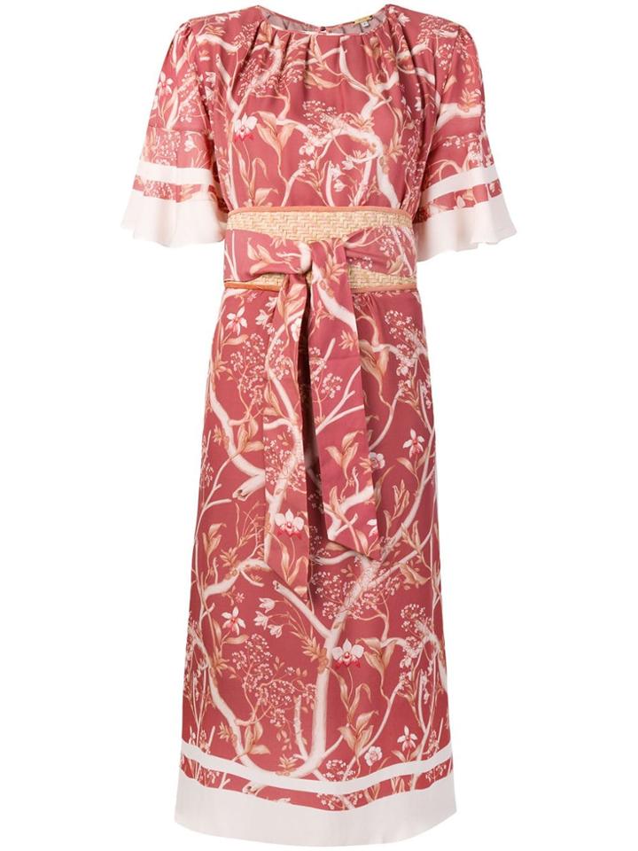 Johanna Ortiz Blossoming Tree Print Midi Dress - Pink