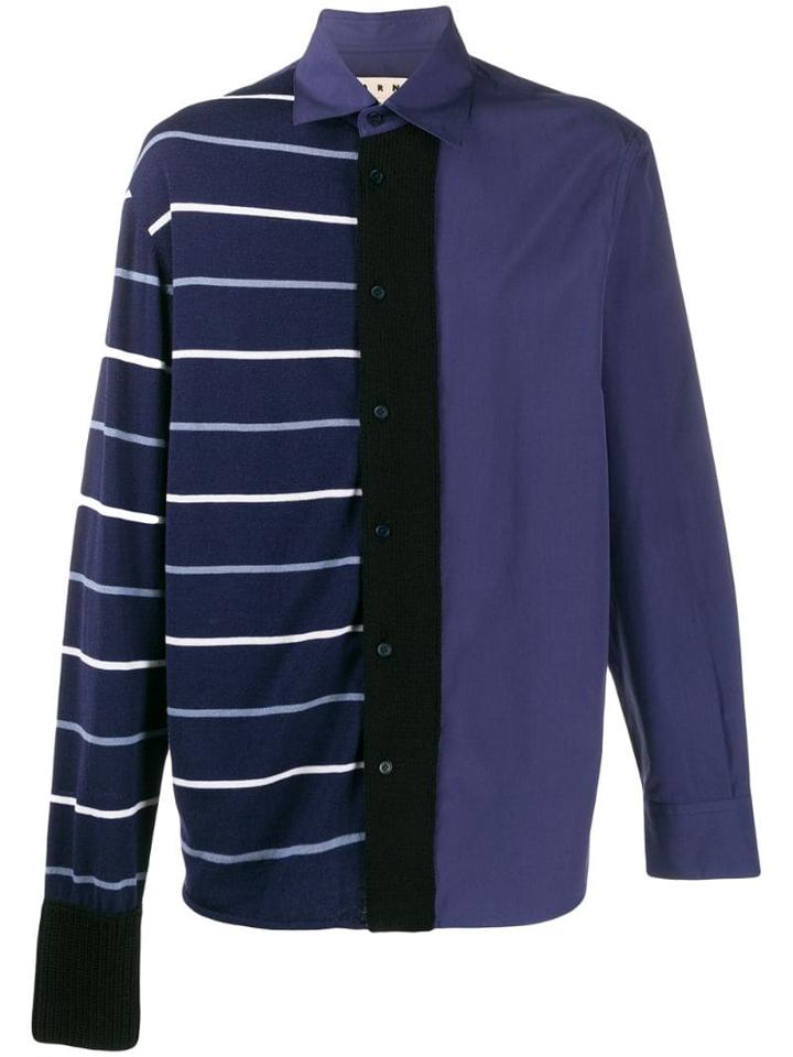 Marni Contrast Panel Shirt - Blue