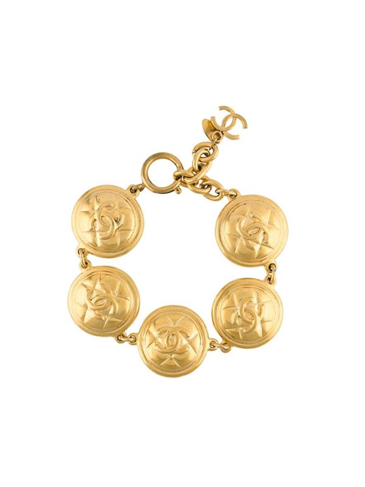 Chanel Vintage Quilted Button Bracelet