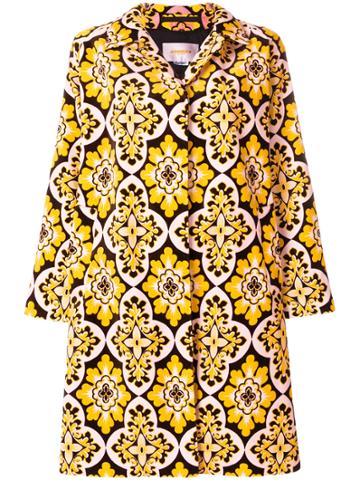 La Doublej Velvet Loden Coat - Yellow & Orange