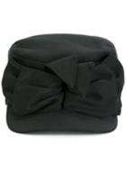 Gucci Bow Detailed Cap, Women's, Size: Small, Black, Viscose/silk