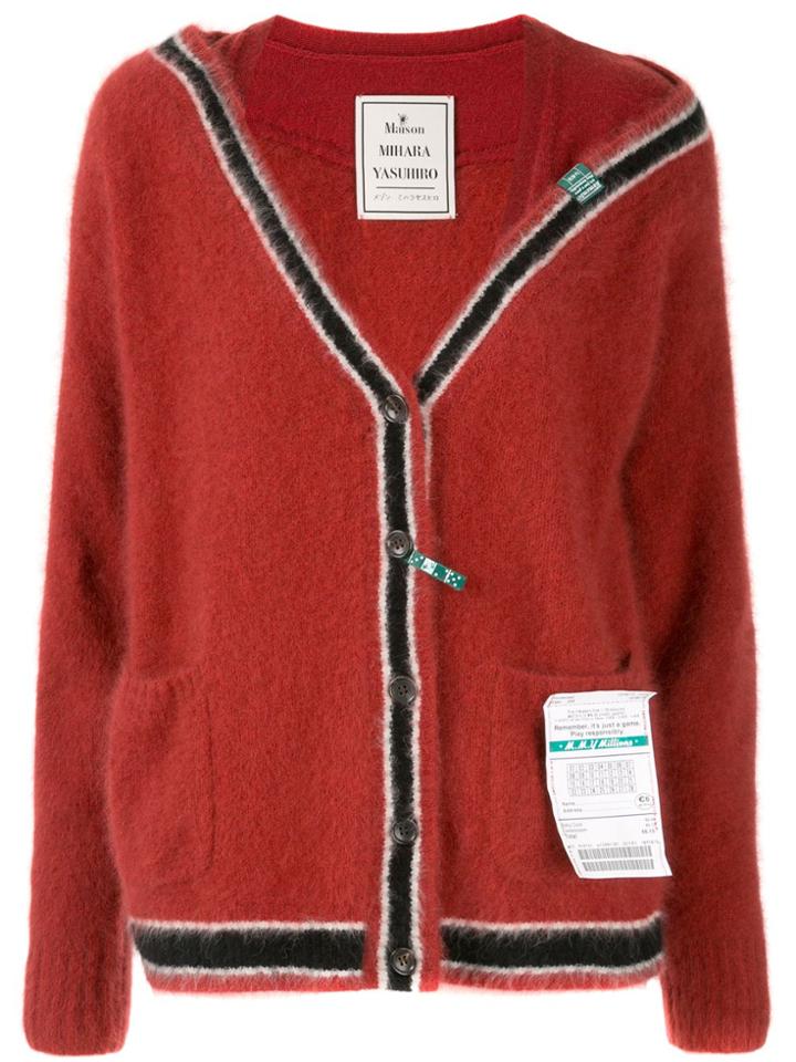 Maison Mihara Yasuhiro Racoon Contrasting Stripe Cardigan - Brown