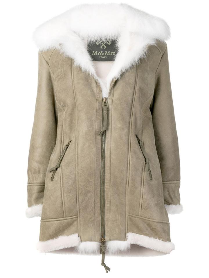 Mr & Mrs Italy Zipped Midi Coat - Green