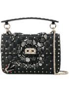 Valentino Embellished Shoulder Bag - Black