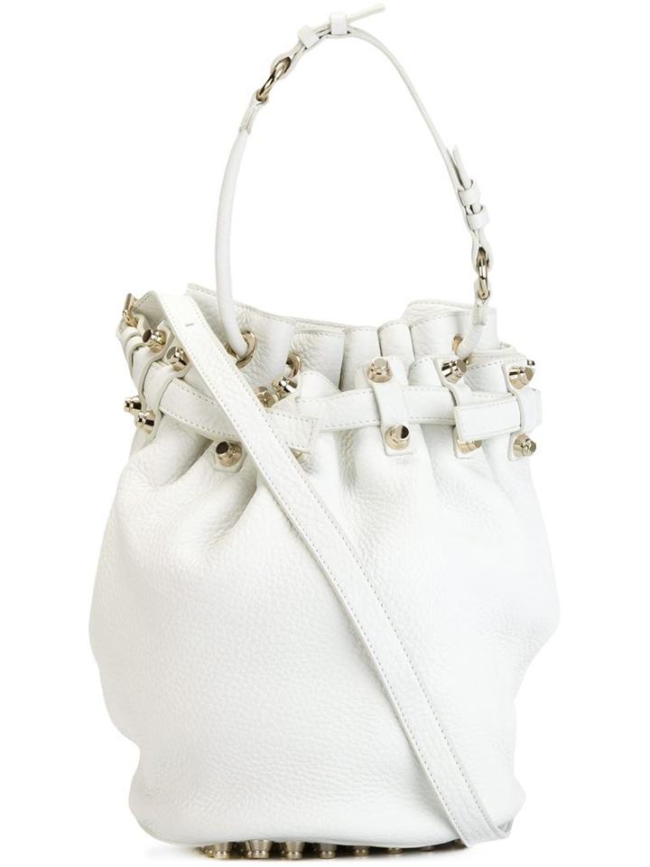 Alexander Wang Diego Bucket Shoulder Bag, Women's, White, Leather/metal Other