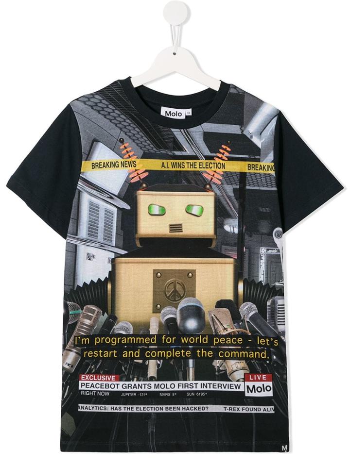 Molo Teen Robot Print T-shirt - Blue