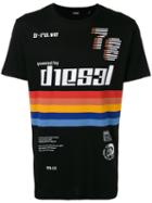 Diesel Logo Print T-shirt, Men's, Size: Xxl, Black, Cotton