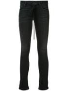 Off-white - Pinstripe Diagonal Skinny Jeans - Women - Cotton/wool/polyacrylic - 26, Black, Cotton/wool/polyacrylic