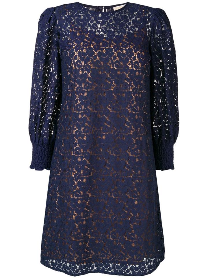 Michael Kors Floral Lace Shift Dress - Blue